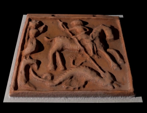 Zmenšenina terakotovej kachličky z 15. storočia